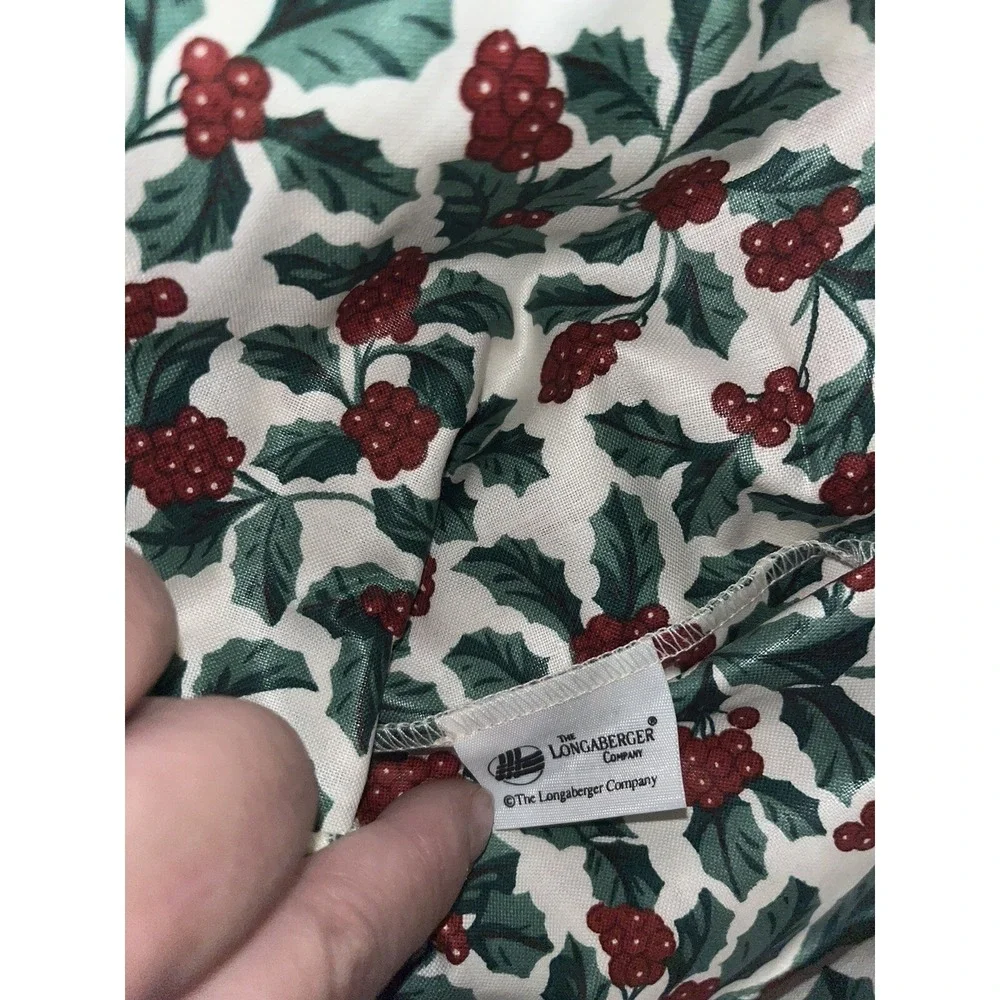 Longaberger Basket liner  1995 CHRISTMAS CRANBERRY Holly